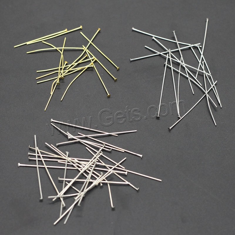 Eisen Headpins, plattiert, verschiedene Größen vorhanden, keine, frei von Blei & Kadmium, verkauft von Tasche