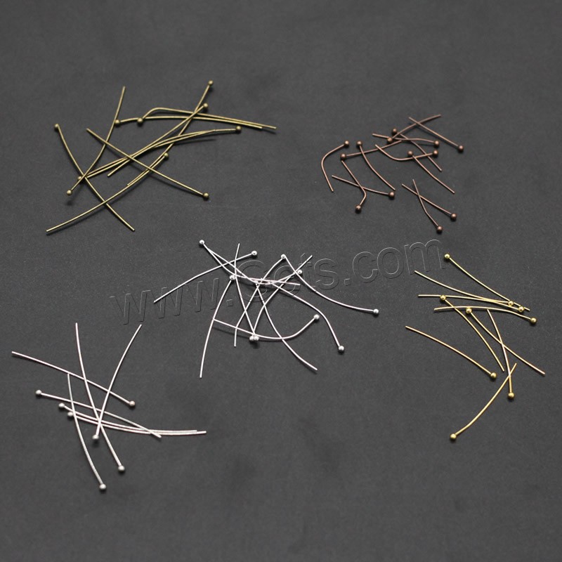 Iron Headpins, plated, different size for choice, more colors for choice, lead & cadmium free, 1000PCs/Bag, Sold By Bag