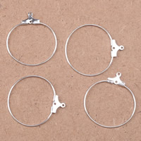 Steel earring hoop component, platinum color plated 