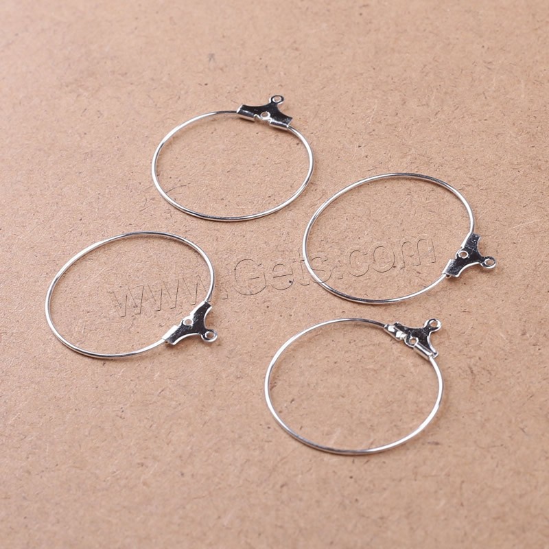 Steel earring hoop component, platinum color plated, different size for choice, Sold By PC
