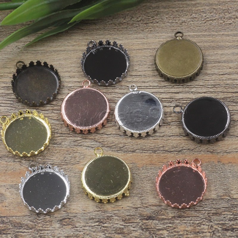 Brass Pendant Cabochon Setting, Bottle Saver, plated, different inner diameter for choice, more colors for choice, nickel, lead & cadmium free, 15-25mm, Hole:Approx 1.5mm, 20PCs/Bag, Sold By Bag