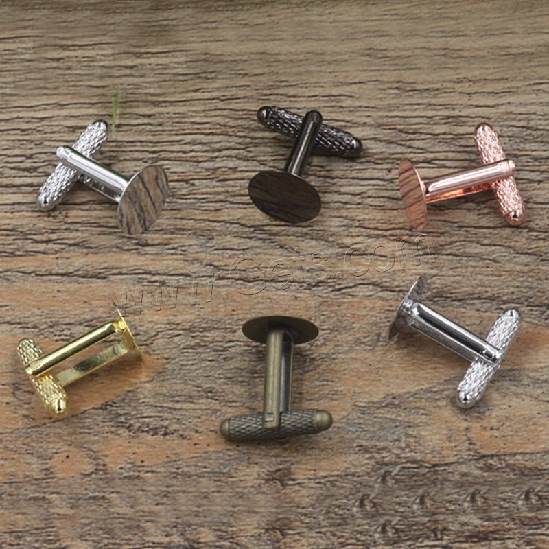 Brass Cufflinks Findings, plated, different inner diameter for choice, more colors for choice, nickel, lead & cadmium free, 6-12mm, 20PCs/Bag, Sold By Bag