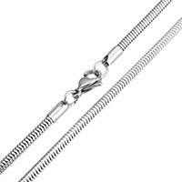 Collar de cadena de acero inoxidable, cadena de la serpiente, color original, 3.2mm, longitud:aproximado 24 Inch, Vendido por Sarta