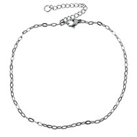Bracelets en acier inoxydable, avec 2lnch chaînes de rallonge, chaîne ovale & pour femme, couleur originale Environ 9 pouce, Vendu par brin