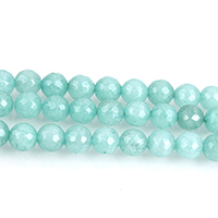 Amazonite Beads, Round & faceted, Grade A Inch 