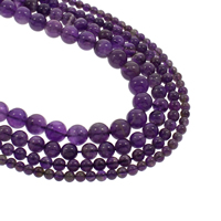 Natural Amethyst Beads, Round, February Birthstone Approx 1mm Approx 15.5 Inch 