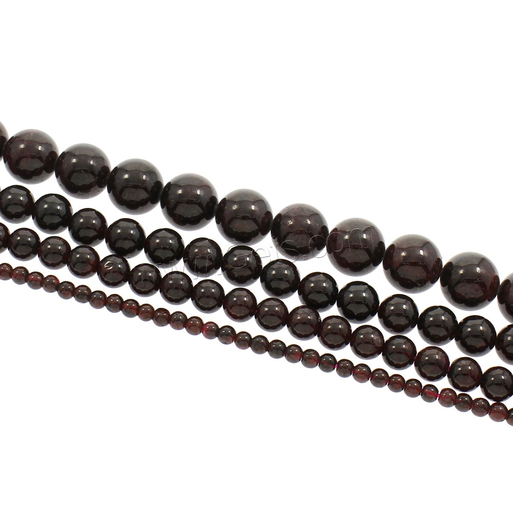 Natural Garnet Beads, Round, January Birthstone & different size for choice, Hole:Approx 1mm, Length:Approx 15.5 Inch, Sold By Strand