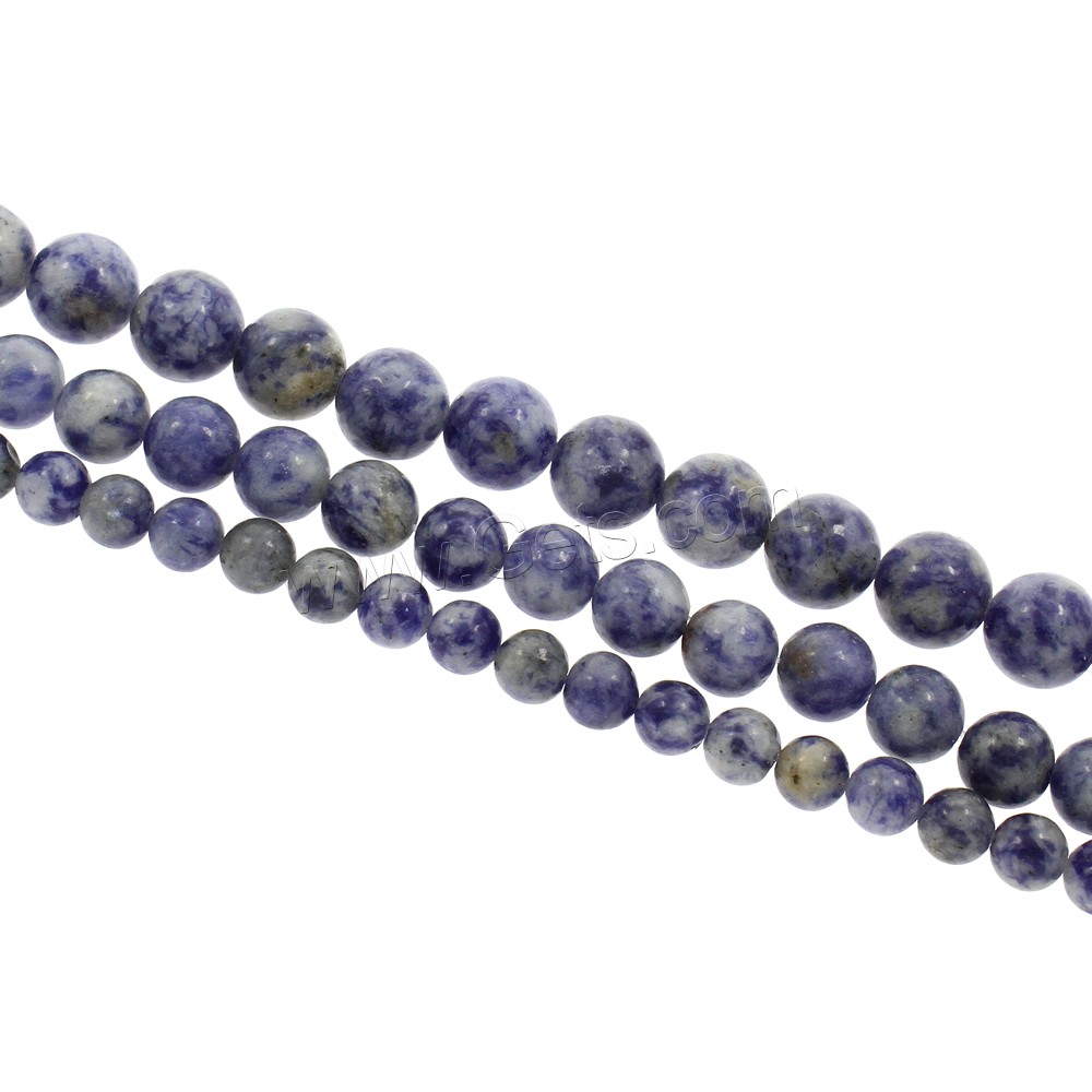 Blue Spot Beads, Round, natural, different size for choice, Hole:Approx 1mm, Length:Approx 15.5 Inch, Sold By Strand