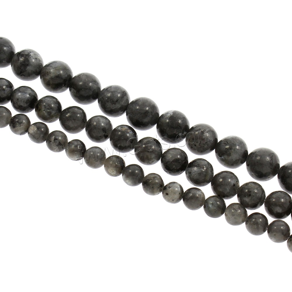 Perles en labradorite, Rond, naturel, normes différentes pour le choix, Trou:Environ 1mm, Longueur:Environ 15.5 pouce, Vendu par brin