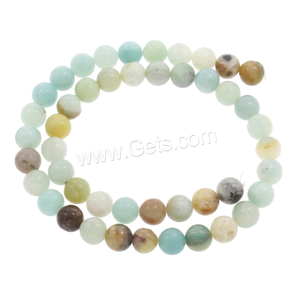 Amazonite Beads, Round, natural, different size for choice, Hole:Approx 1mm, Length:Approx 15.5 Inch, Sold By Strand