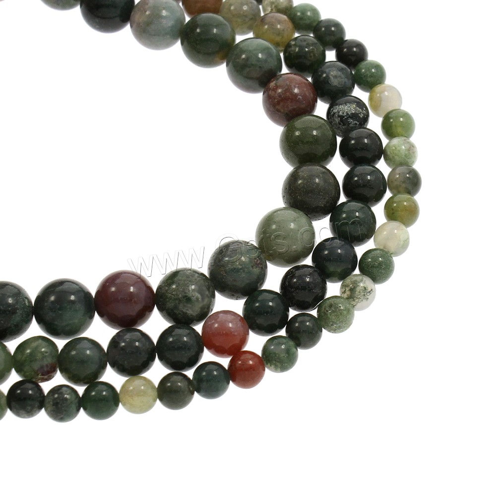 Natural Indian Agate Beads, Round, different size for choice, Hole:Approx 1mm, Length:Approx 15.5 Inch, Sold By Strand