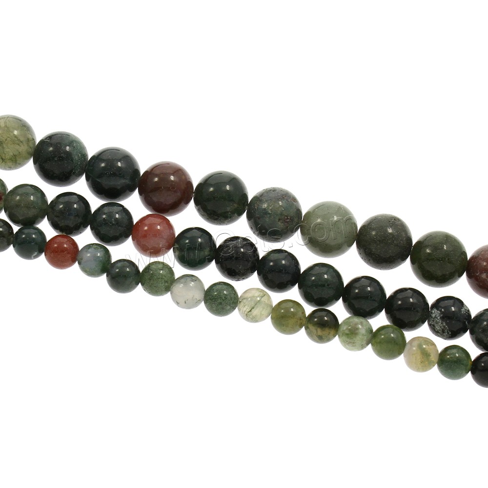 Natürliche Indian Achat Perlen, Indischer Achat, rund, verschiedene Größen vorhanden, Bohrung:ca. 1mm, Länge:ca. 15.5 ZollInch, verkauft von Strang