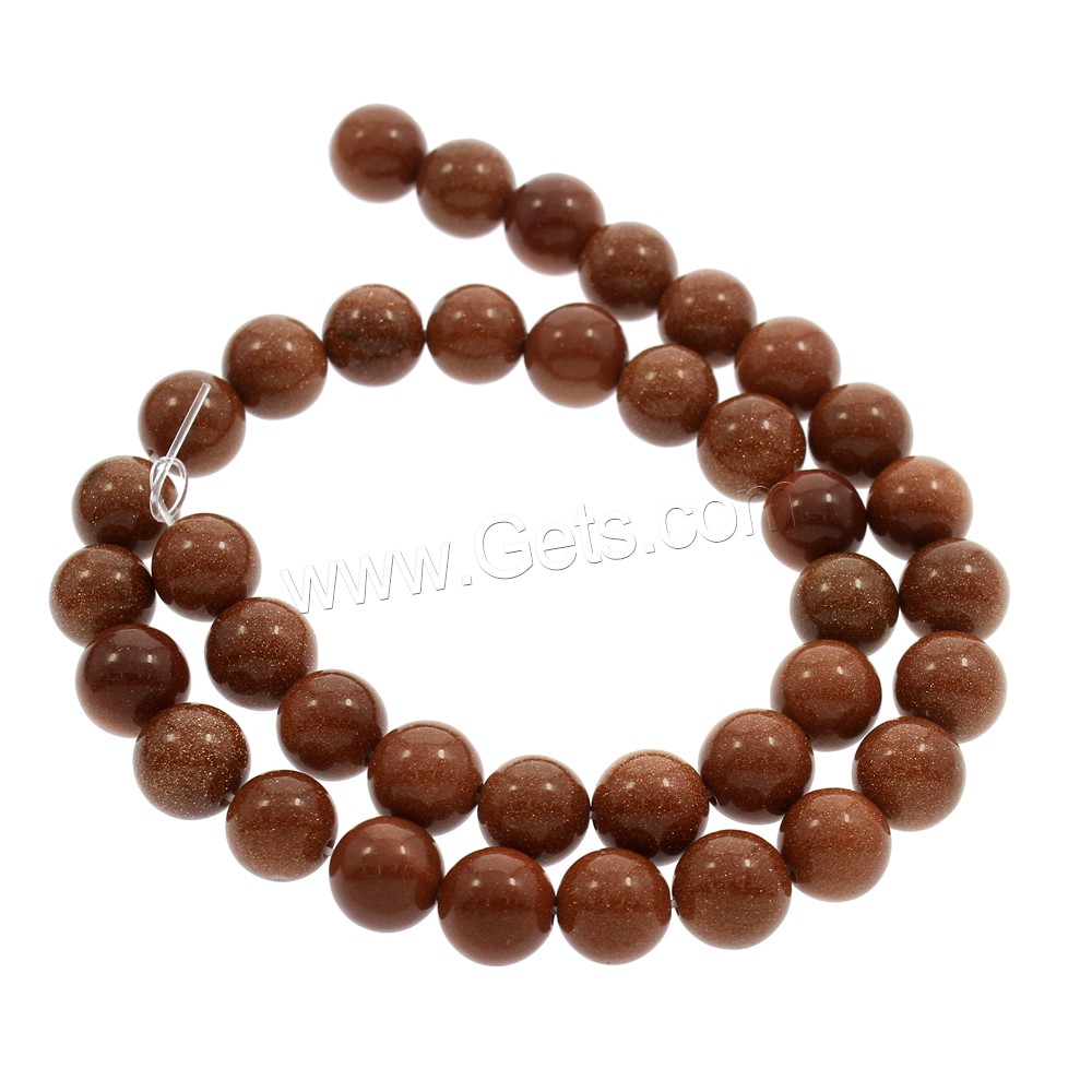 Goldstone Beads, Round, natural, different size for choice, Hole:Approx 1mm, Length:Approx 15.5 Inch, Sold By Strand