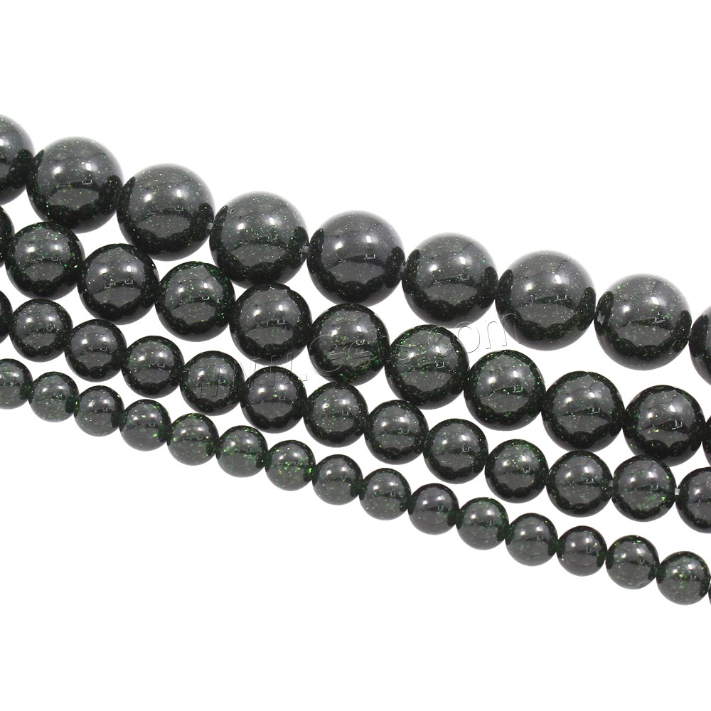 Green Goldstone Beads, Round, natural, different size for choice, Hole:Approx 1mm, Length:Approx 15.5 Inch, Sold By Strand