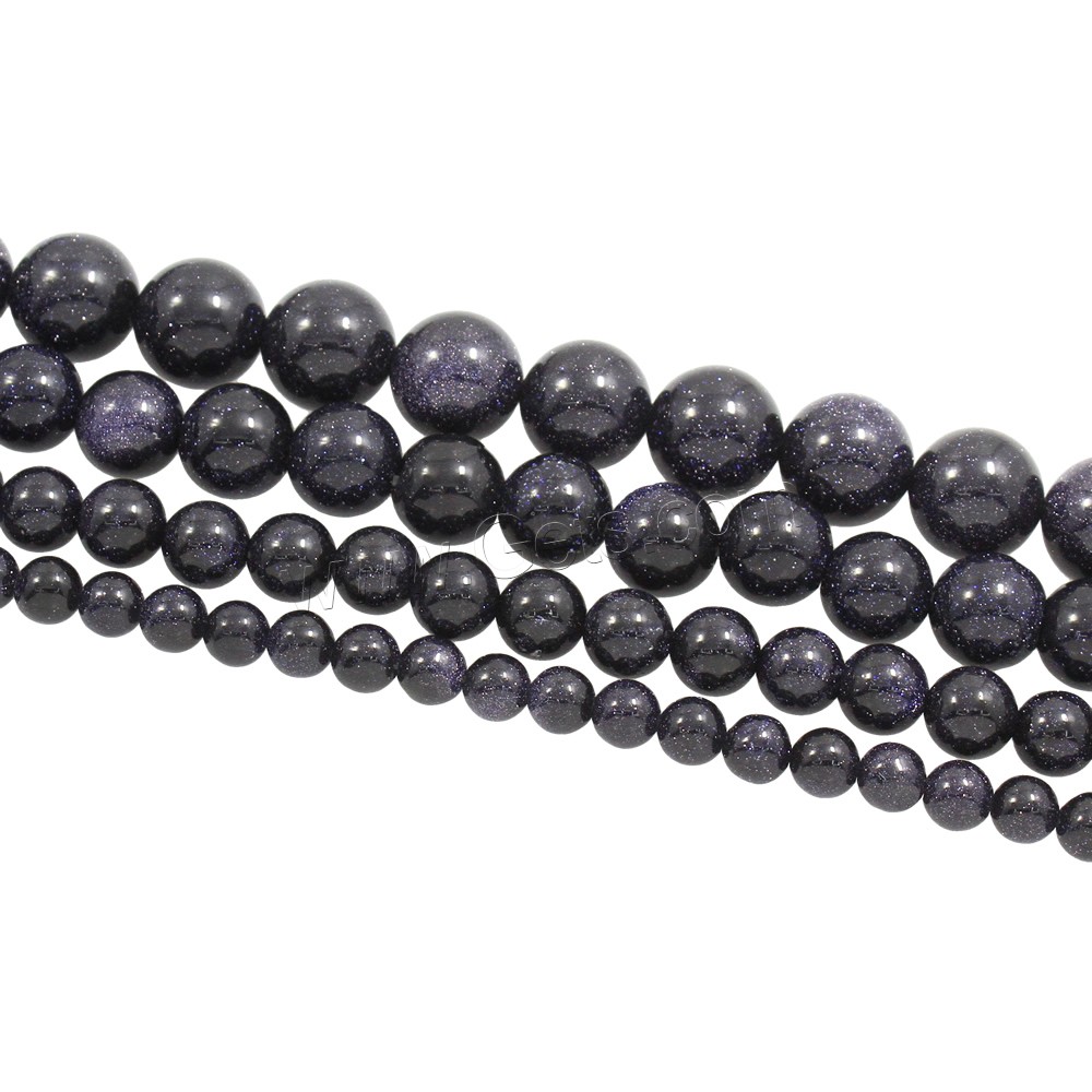 Blue Goldstone Beads, Round, natural, different size for choice, Hole:Approx 1mm, Length:Approx 15.5 Inch, Sold By Strand