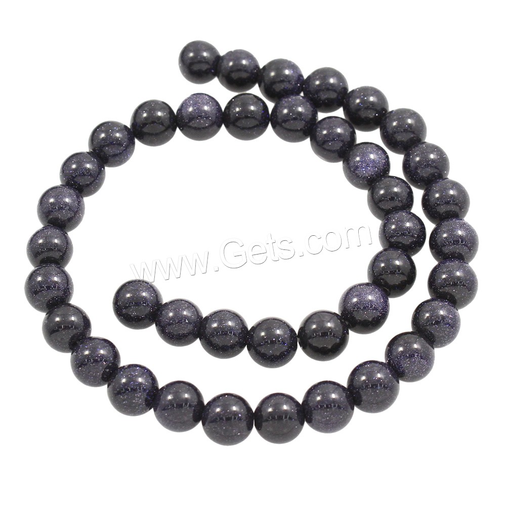 Blue Goldstone Beads, Round, natural, different size for choice, Hole:Approx 1mm, Length:Approx 15.5 Inch, Sold By Strand