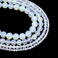 Meer Opal Perlen Schmuck, rund, natürlich, verschiedene Größen vorhanden, Bohrung:ca. 1mm, Länge:ca. 15.5 ZollInch, verkauft von Strang