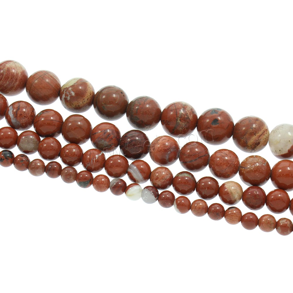 Red Jasper Bead, Round, natural, different size for choice, Hole:Approx 1mm, Length:Approx 15.5 Inch, Sold By Strand