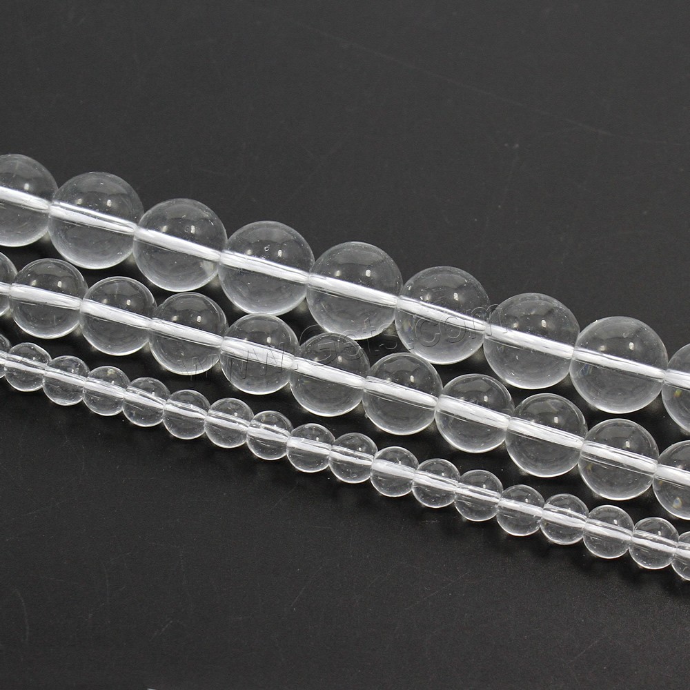 Natural Clear Quartz Beads, Round, different size for choice, Hole:Approx 1mm, Length:Approx 15.5 Inch, Sold By Strand