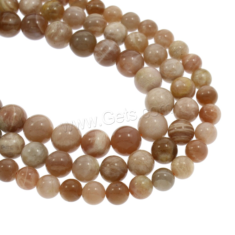 Sunstone Bead, Round, natural, different size for choice, Hole:Approx 1mm, Length:Approx 15.5 Inch, Sold By Strand