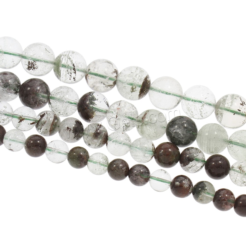 Green Phantom Quartz Beads, Round, natural, different size for choice, Hole:Approx 1mm, Length:Approx 15.5 Inch, Sold By Strand