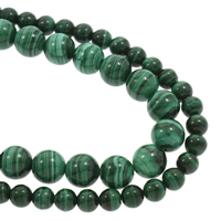 Natürliche Malachit Perlen, rund, verschiedene Größen vorhanden, Grad AAA, Bohrung:ca. 1mm, Länge:ca. 15.5 ZollInch, verkauft von Strang
