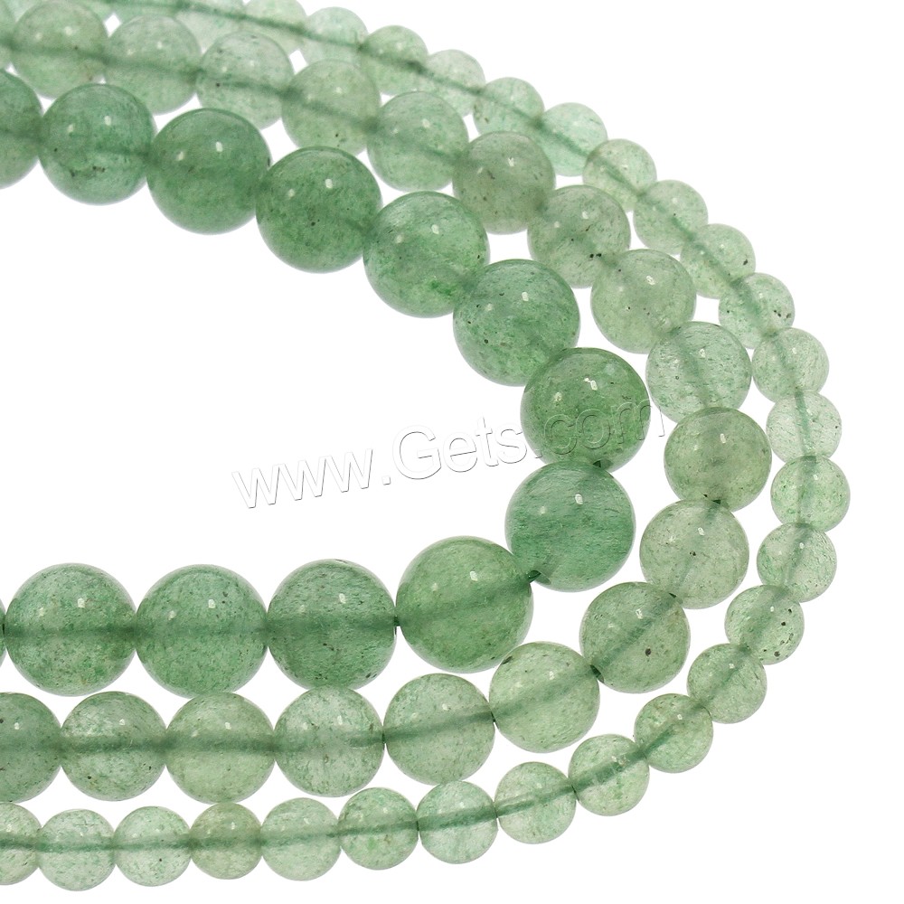 Strawberry Quartz Beads, Round, natural, different size for choice, green, Grade AAA, Hole:Approx 1mm, Length:Approx 15.5 Inch, Sold By Strand