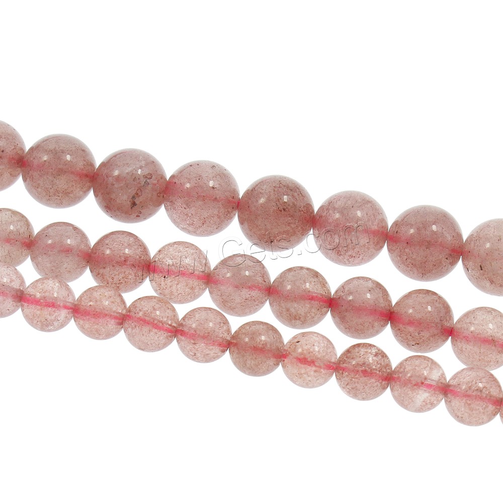 Strawberry Quartz Perle, rund, natürlich, verschiedene Größen vorhanden, rot, Grad AAA, Bohrung:ca. 1mm, Länge:ca. 15.5 ZollInch, verkauft von Strang