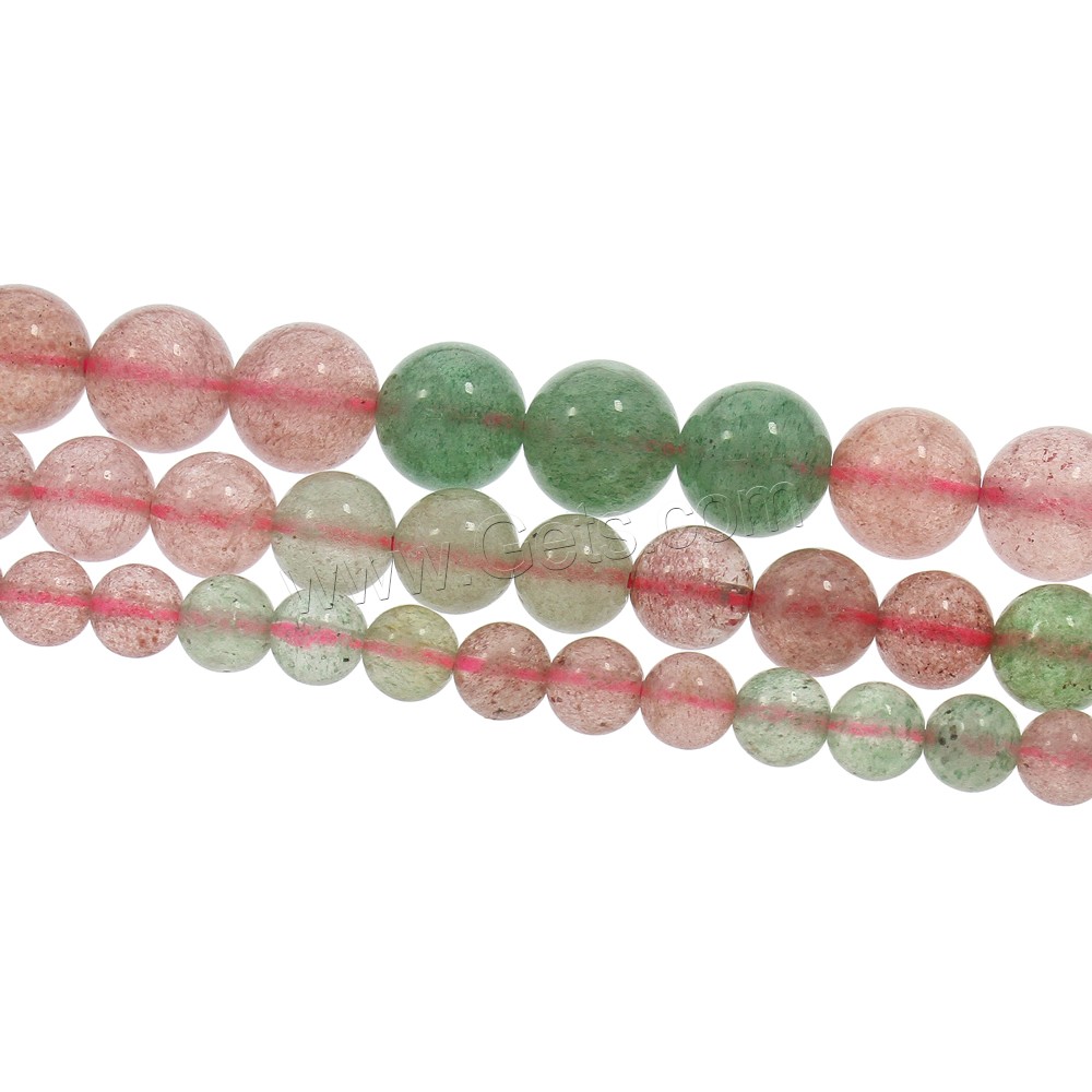 Strawberry Quartz Beads, Round, natural, different size for choice, mixed colors, Grade AAA, Hole:Approx 1mm, Length:Approx 15.5 Inch, Sold By Strand