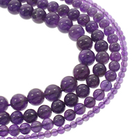 Natural Amethyst Beads, Round, February Birthstone Grade AAA Approx 1mm Approx 15.5 Inch 