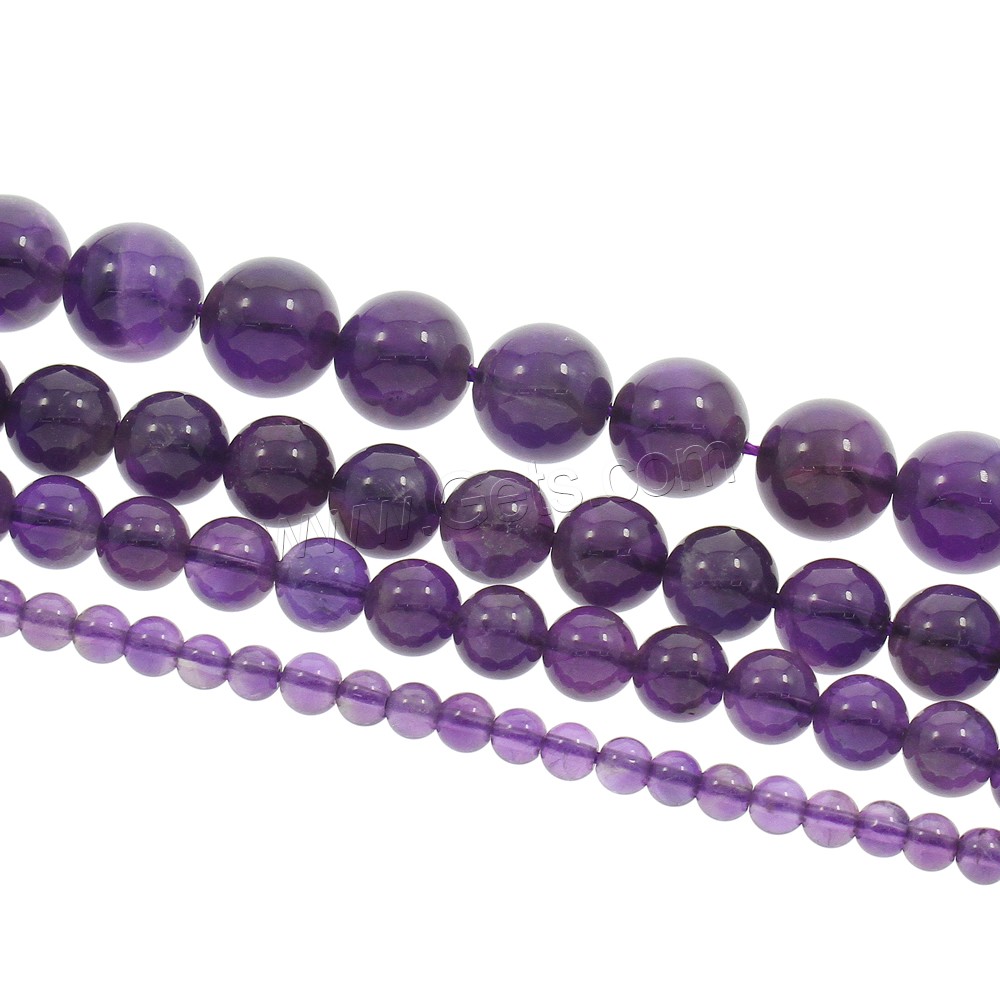 Natürliche Amethyst Perlen, rund, Februar Birthstone & verschiedene Größen vorhanden, Grad AAA, Bohrung:ca. 1mm, Länge:ca. 15.5 ZollInch, verkauft von Strang