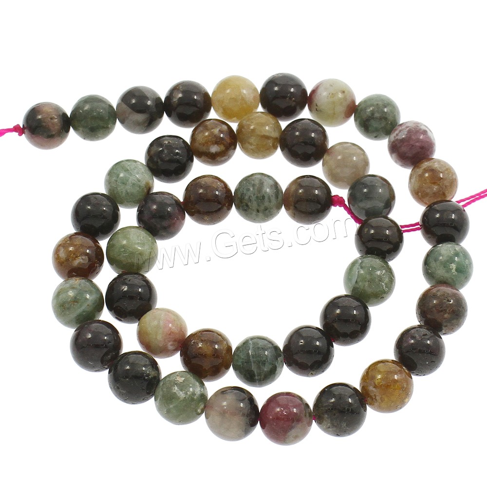 Natural Tourmaline Beads, Round, October Birthstone & different size for choice, Grade AAA, Hole:Approx 1mm, Length:Approx 15.5 Inch, Sold By Strand
