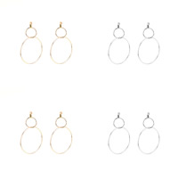 Zinc Alloy Drop Earring, stainless steel post pin, Donut, plated lead & cadmium free, 60mm 