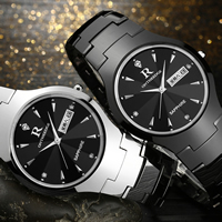 Men Wrist Watch, Tungsten Steel, with Glass & Stainless Steel, plated, 30M waterproof & for man & with rhinestone Approx 7.4 Inch 