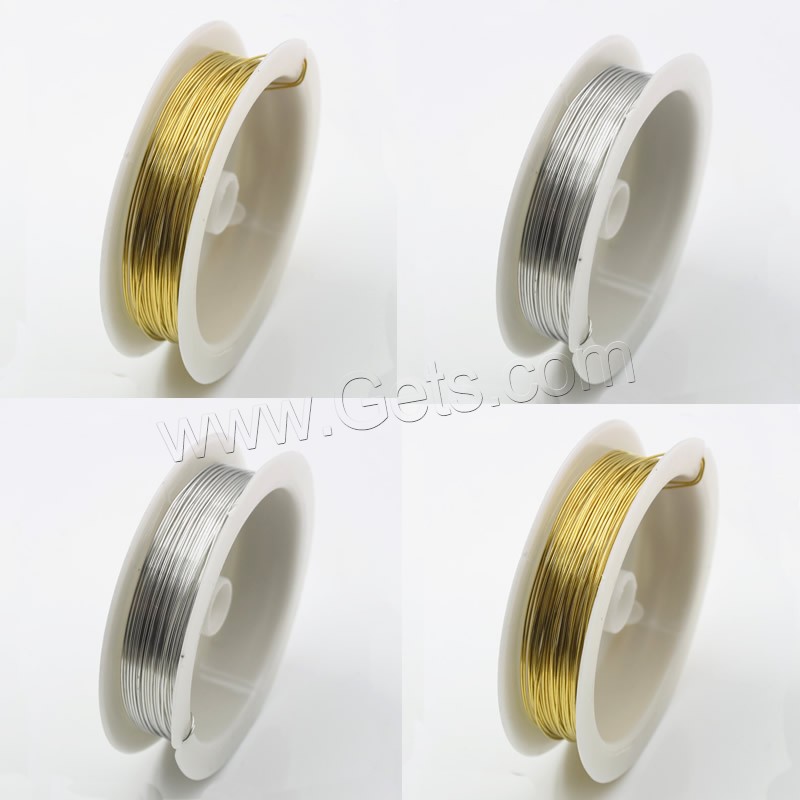 Brass Wire, plated, different size for choice, more colors for choice, lead & cadmium free, Sold By Spool