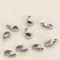 Stainless Steel Lobster Claw Clasp, original color, 12mm 