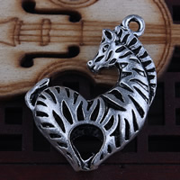Zinc Alloy Animal Pendants, Horse, antique silver color plated, hollow, lead & cadmium free Approx 1.5mm 