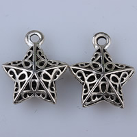 Zinc Alloy Star Pendant, antique silver color plated, hollow, lead & cadmium free Approx 1.5mm 