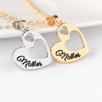 Zinc Alloy Necklace, with 1.9lnch extender chain, Heart, word mother, plated, Mother Day Jewelry & box chain & for woman & enamel Approx 17.7 Inch 