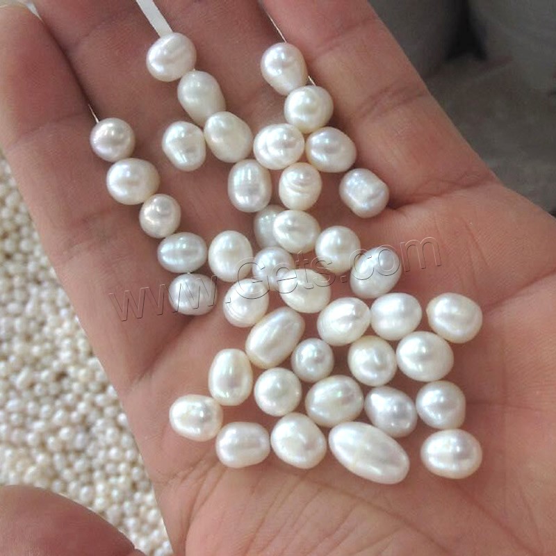 Perles nacres sans trou de culture d'eau douce, perle d'eau douce cultivée, naturel, normes différentes pour le choix & aucun trou, blanc, 500sol/sac, Vendu par sac