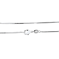 Messingkette Halskette, Messing, platiniert, Hohe Qualität überzogen und verblassen nie & Schlangekette, 1x1mm, Länge:ca. 18 ZollInch, verkauft von Strang