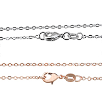 Латунь цепи ожерелье, Другое покрытие, Высокое качество и никогда не выцветает & Овальный цепь, Много цветов для выбора длина:Приблизительно 18 дюймовый, продается Strand