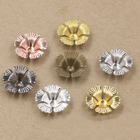 Messing Perlenkappe, Blume, plattiert, keine, frei von Nickel, Blei & Kadmium, 17x4mm, Bohrung:ca. 1.5mm, 100PCs/Tasche, verkauft von Tasche