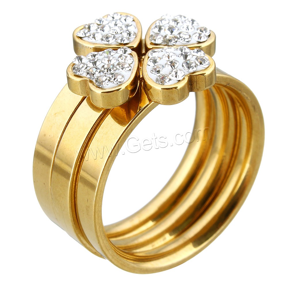 Edelstahl Ring Set, mit Ton, Herz, goldfarben plattiert, verschiedene Größen vorhanden & für Frau, 14.5mm, verkauft von PC