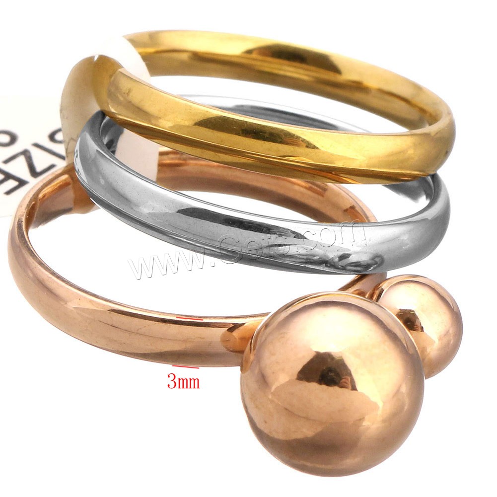 Stainless Steel Ring Set, plated, different size for choice & for woman, 16x10mm, 3mm, Sold By PC