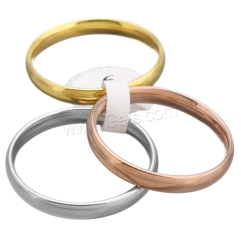 ステンレス指輪, ステンレス, メッキ, 異なるサイズの選択 & 女性用, 3mm, 3パソコン/セット, 売り手 セット