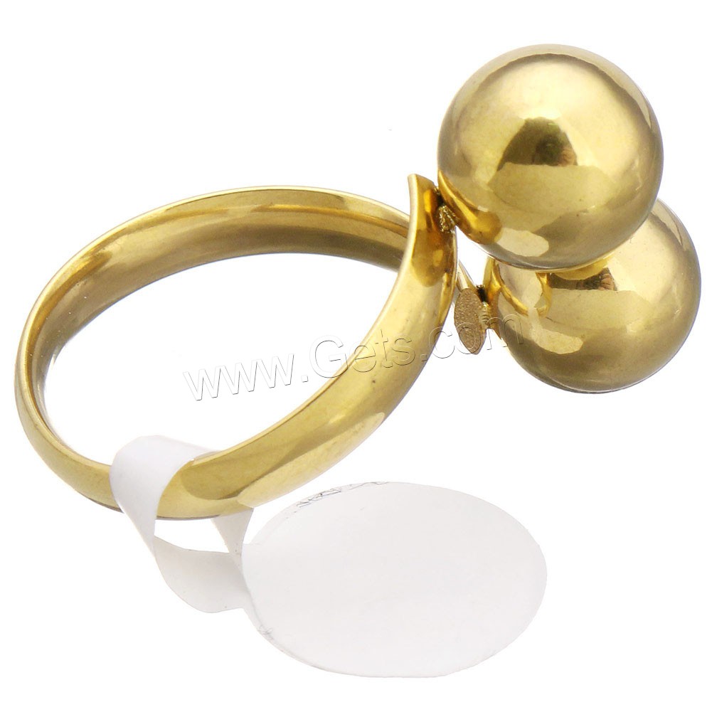Stainless Steel Cuff Finger Ring, gold color plated, different size for choice & for woman, 19mm, Sold By PC