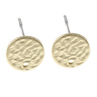 Zinc Alloy Stud Earring, stainless steel post pin, Flat Round, gold color plated, lead & cadmium free Approx 0.5mm 