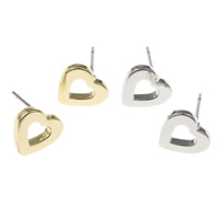 Zinc Alloy Stud Earring, stainless steel post pin, Heart, plated lead & cadmium free 