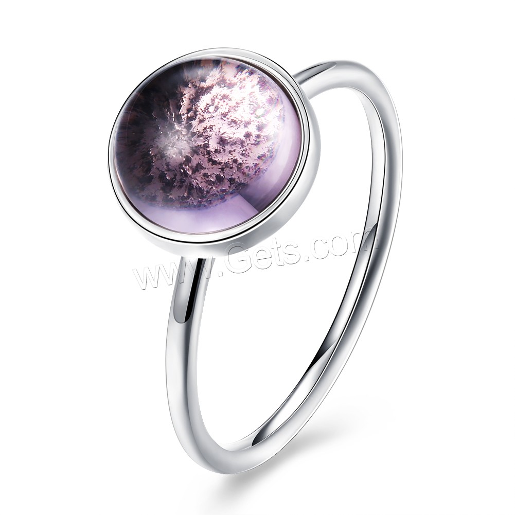 Favourer ® палец кольцо, Серебро 925 пробы, Плоская круглая форма, разный размер для выбора & Женский & с кубическим цирконием, 10mm, продается PC